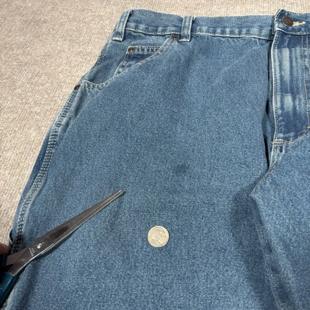 Vintage Dickies Jeans Mens 37x29 Relaxed Fit Blue Denim Carpenter Workwear Baggy